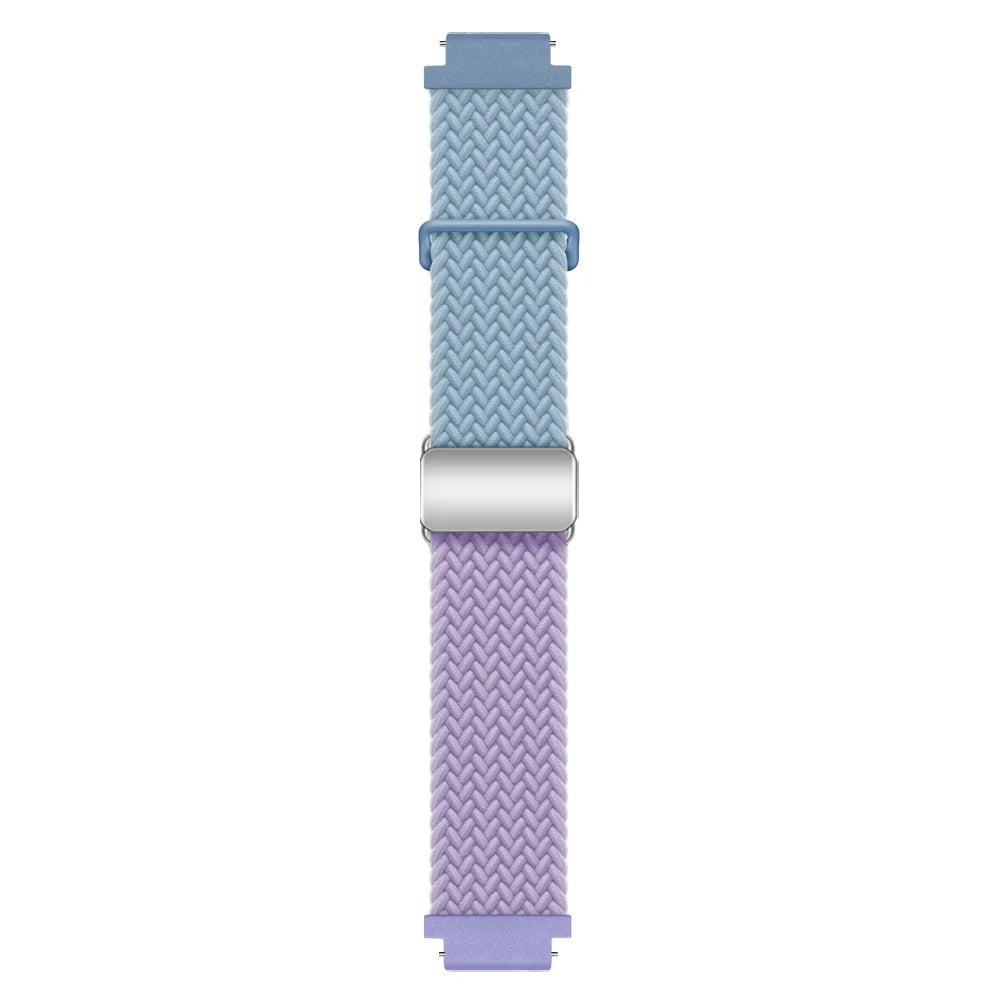 For Huawei Watch GT 4 41mm Universal 18mm Watch Strap Woven Wrist Band with Silver Magnetic Buckle - Blue+Purple - 2