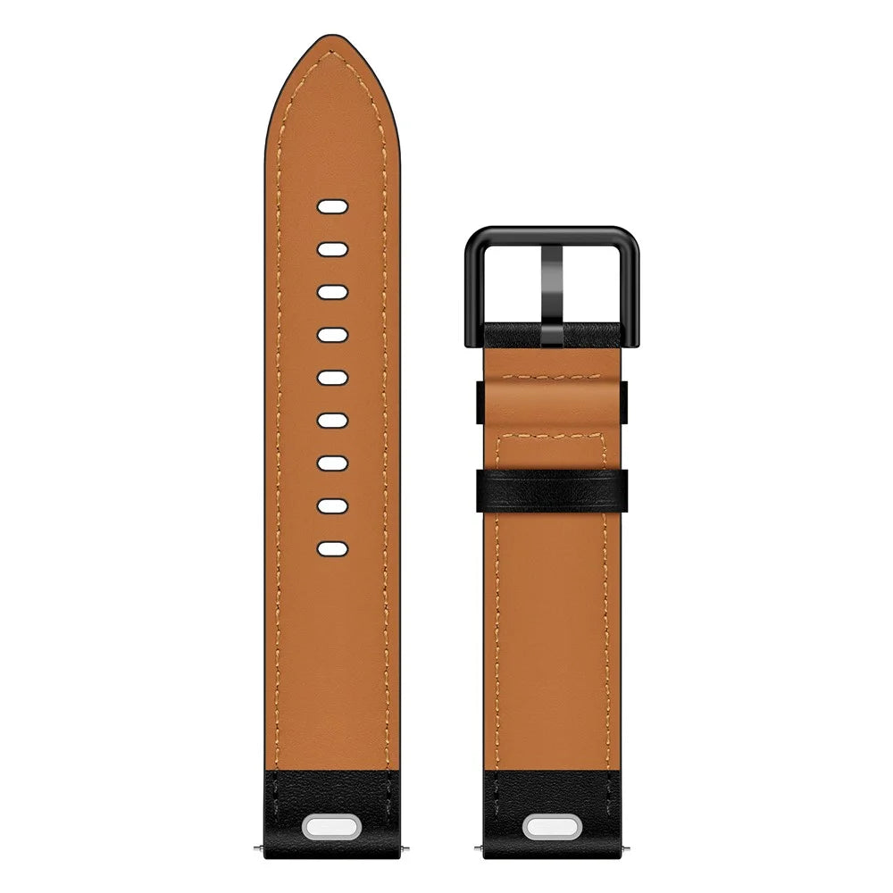 For Huawei Watch GT 3 42mm / GT 3 Pro 43mm Top Layer Cowhide Adjustable Wrist Band 20mm Watch Strap - Black - 7