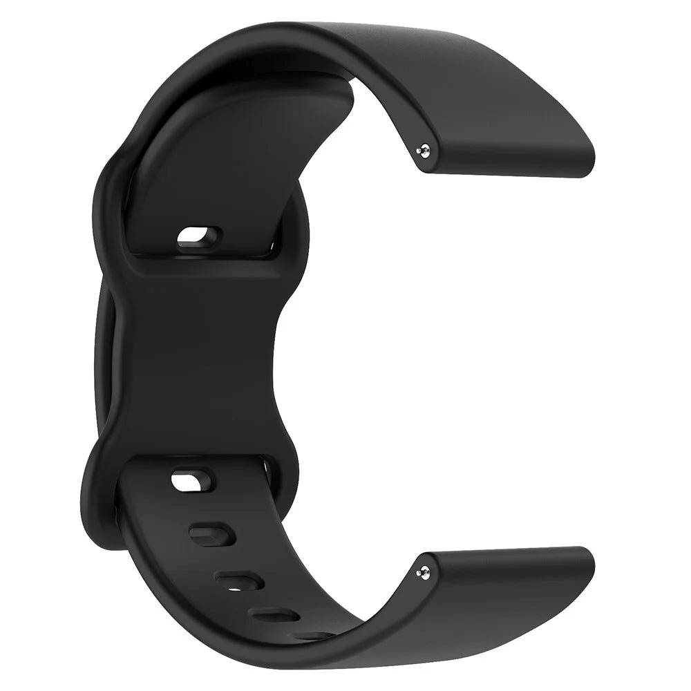 For Huawei Watch GT 3 42mm / GT 3 Pro 43mm Universal 20mm Silicone Watch Strap Butterfly Shape Buckle Band - Black - 3