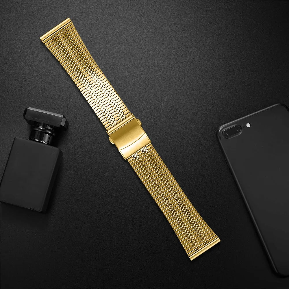 20mm Wrist Band for Garmin Vivomove Style / Garminmove Style Stainless Steel Watch Strap - Gold - 4