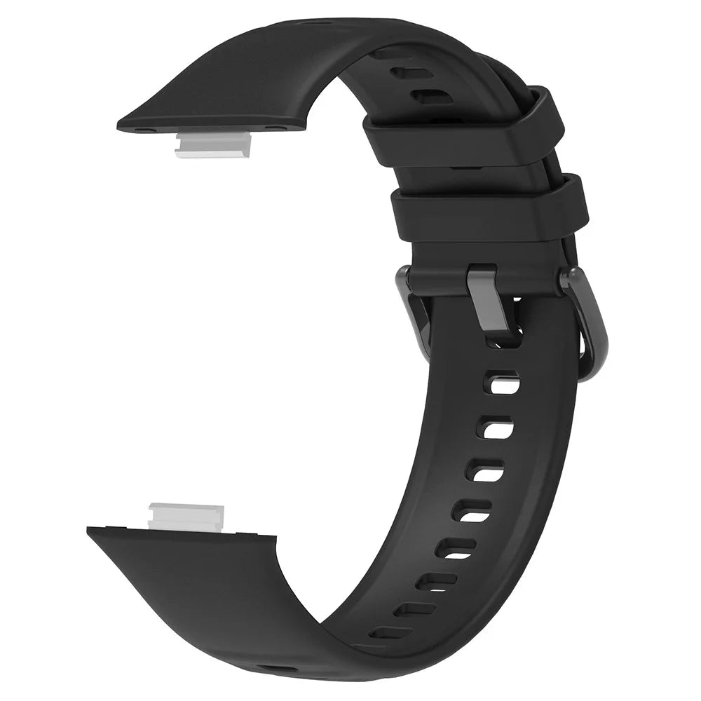 For Huawei Watch Fit 3 Silicone Band Wrist Strap with Watch Case - Black - 4