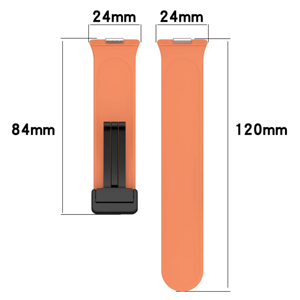 For Huawei Watch Fit 3 Silicone Watch Band Strap with Magnetic Folding Buckle - Black - 7