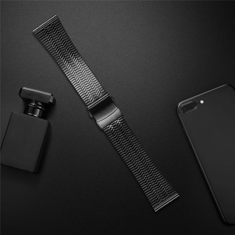 For Huawei Watch GT 2e Stainless Steel Strap Replacement Watch Band, Black - 3