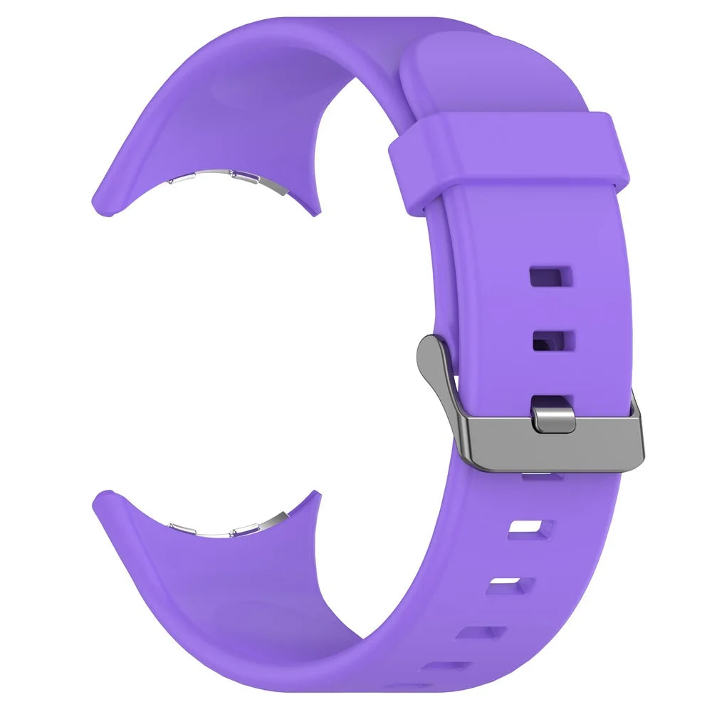 For Google Pixel Watch 4 45mm / Watch 3 45mm Silicone Watch Band Replacement Strap with Metal Connector - Purple - 3