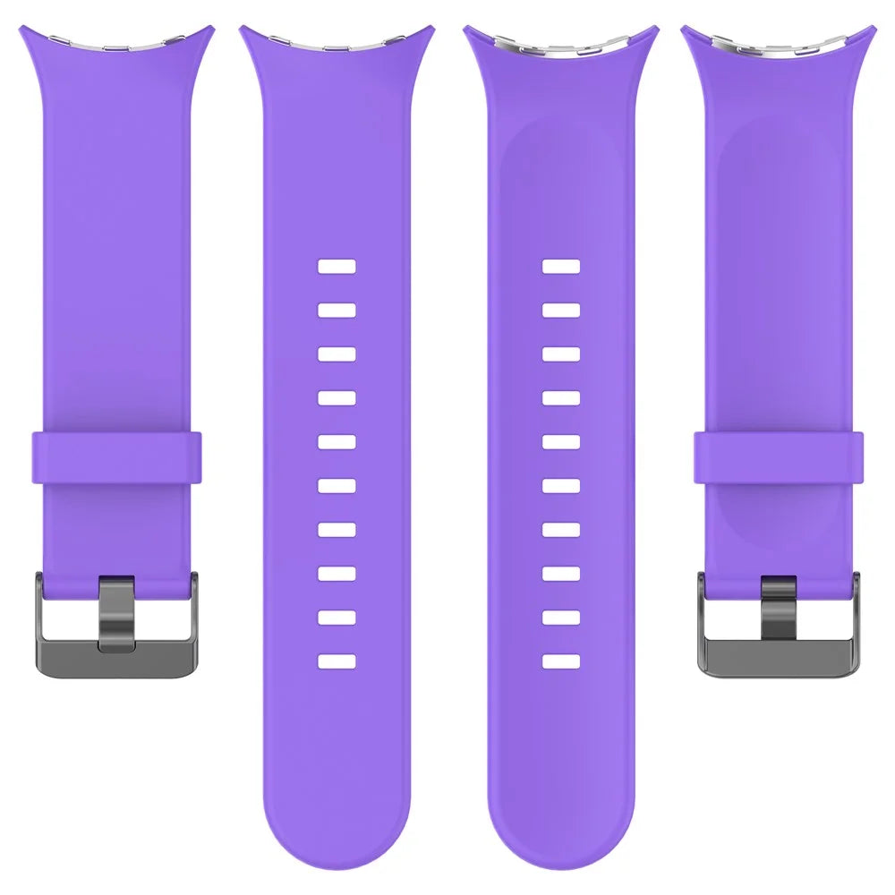 For Google Pixel Watch 4 45mm / Watch 3 45mm Silicone Watch Band Replacement Strap with Metal Connector - Purple - 5