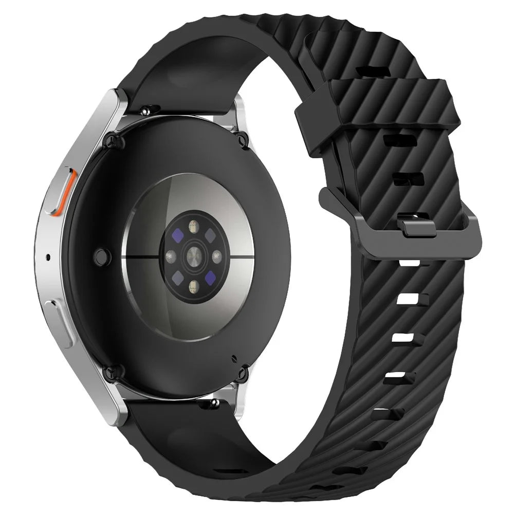 KALEBOL 22mm Silicone Band for Huawei Watch 4 / 4 Pro / GT 4 46mm Tire Pattern Watch Strap - Black - 1