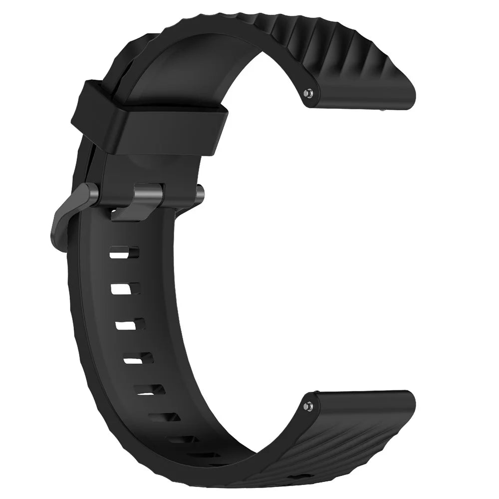 KALEBOL 22mm Silicone Band for Huawei Watch 4 / 4 Pro / GT 4 46mm Tire Pattern Watch Strap - Black - 2
