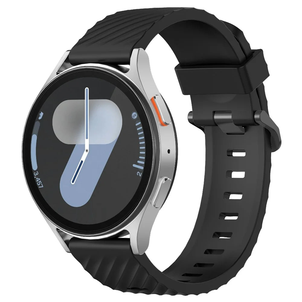 KALEBOL 22mm Silicone Band for Huawei Watch 4 / 4 Pro / GT 4 46mm Tire Pattern Watch Strap - Black - 4