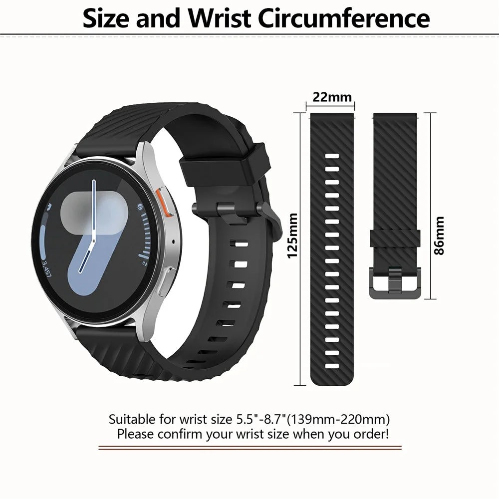 KALEBOL 22mm Silicone Band for Huawei Watch 4 / 4 Pro / GT 4 46mm Tire Pattern Watch Strap - Black - 7