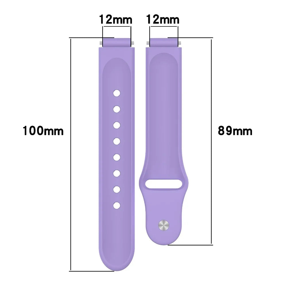 Replacment Band for 12mm Universal Smart Watch Reverse Buckle Silicone Watch Strap - Purple - 6