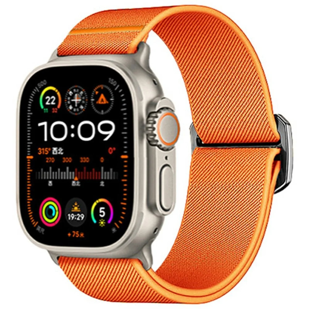 Nylon Strap for Apple Watch Series 11 10 42mm / 9 8 7 41mm / SE3 SE2 SE 6 5 4 40mm / 3 2 1 38mm Elastic Band - Orange - 2
