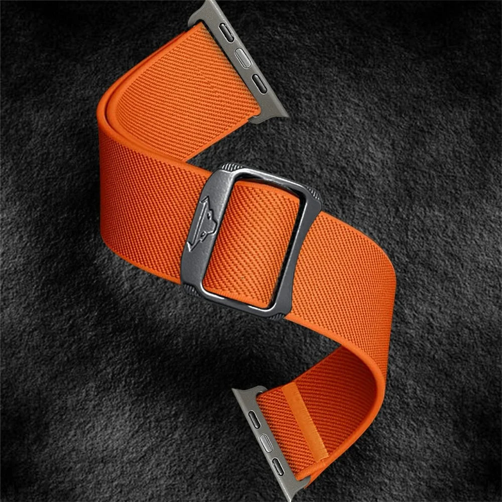 Nylon Strap for Apple Watch Series 11 10 42mm / 9 8 7 41mm / SE3 SE2 SE 6 5 4 40mm / 3 2 1 38mm Elastic Band - Orange - 5