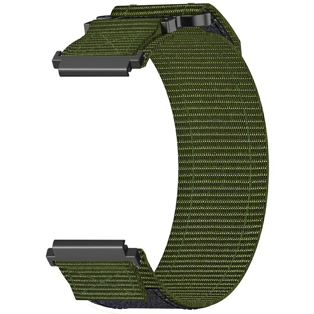 20mm Nylon Watch Band for Samsung Galaxy Watch FE 40mm / Watch7 44mm / 40mm Loop Fastener Strap - Army Green - 3