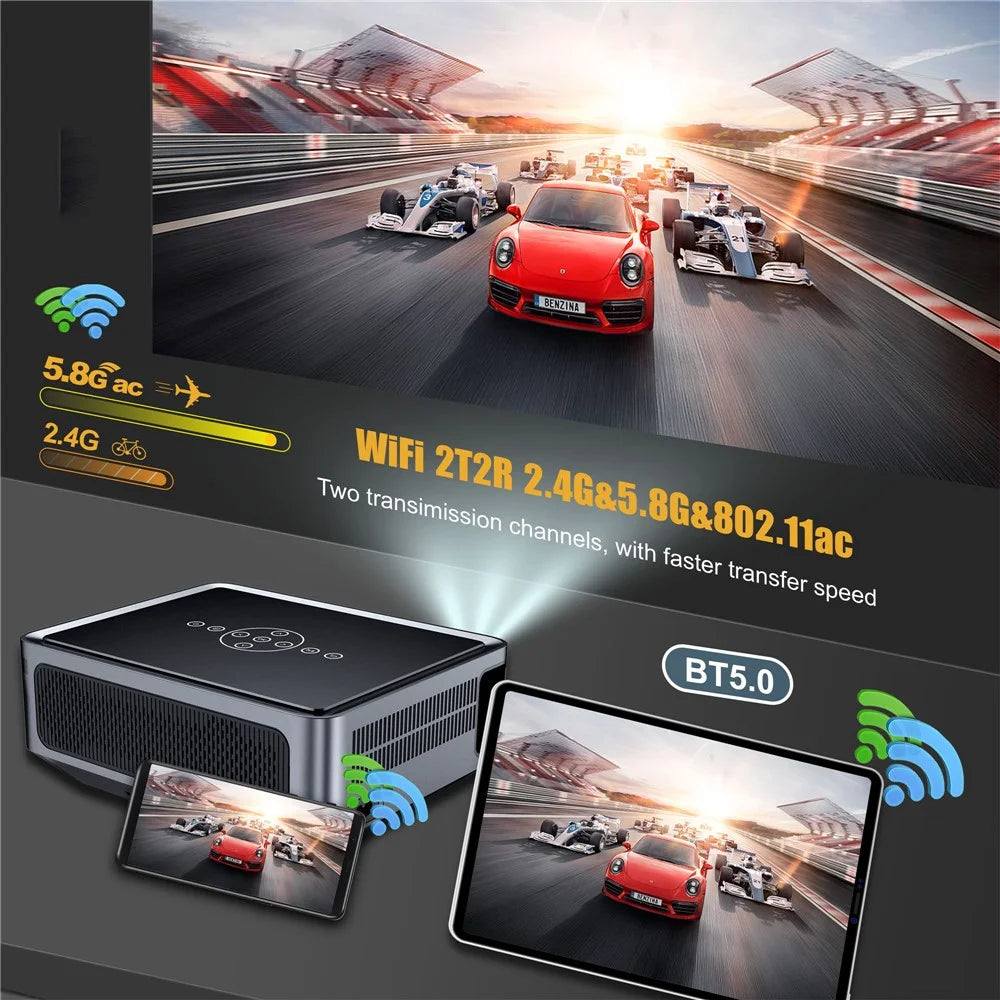 ProjectX1PRO Manual Focus Projector WiFi Bluetooth-compatible Portable Home Theater 8K Video Projector - US Plug - 7