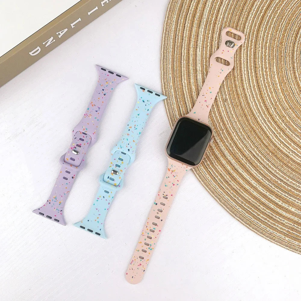 Strap for Apple Watch Ultra 3 2 1 49mm / Series 11 10 46mm / 9 8 7 45mm / SE3 SE2 SE 6 5 4 44mm / 3 2 1 42mm Silicone Band - Starlight - 6