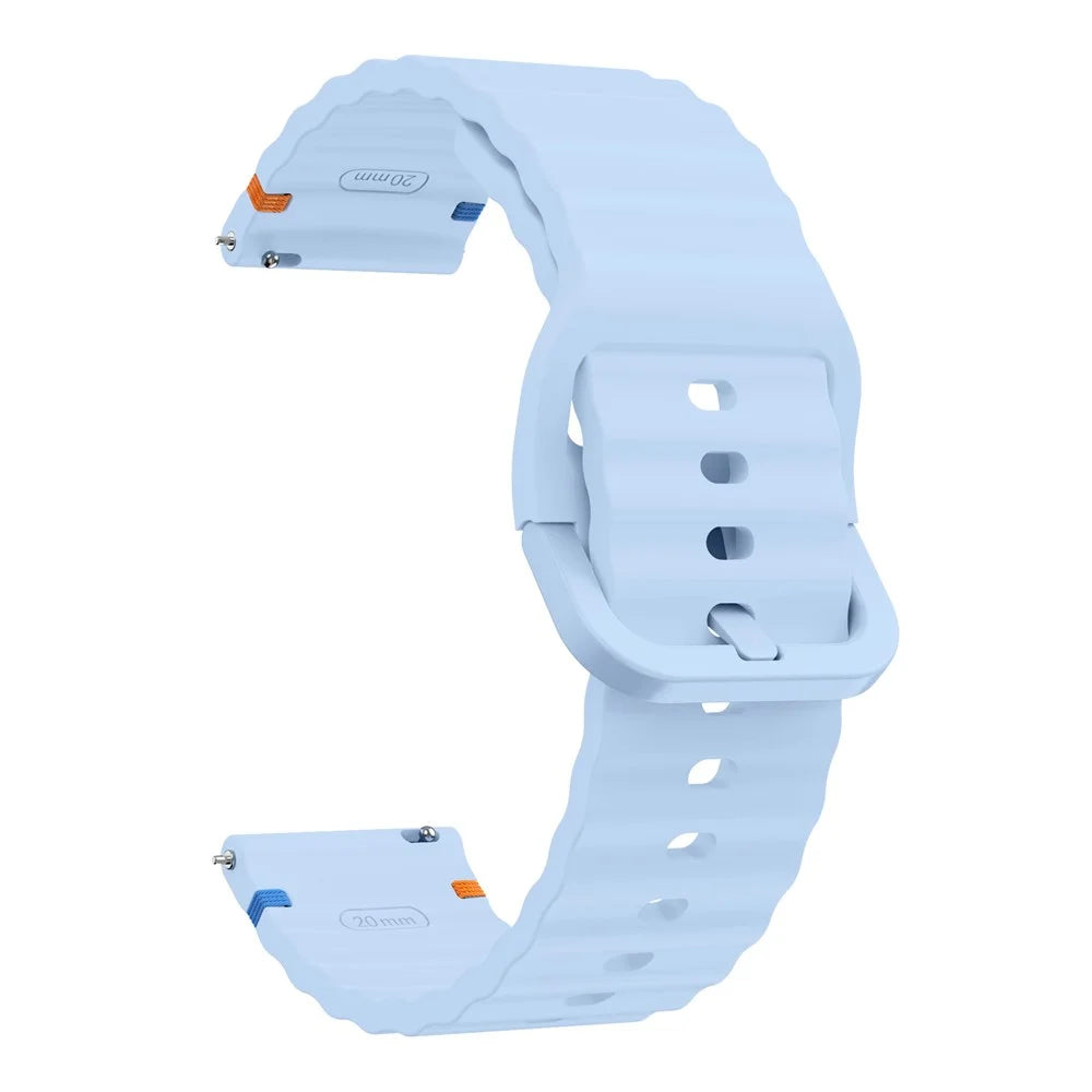 KALEBOL Silicone Band for Huawei Watch 4 / 4 Pro / GT 4 46mm , 22mm Wave Design Watch Strap - Baby Blue - 1