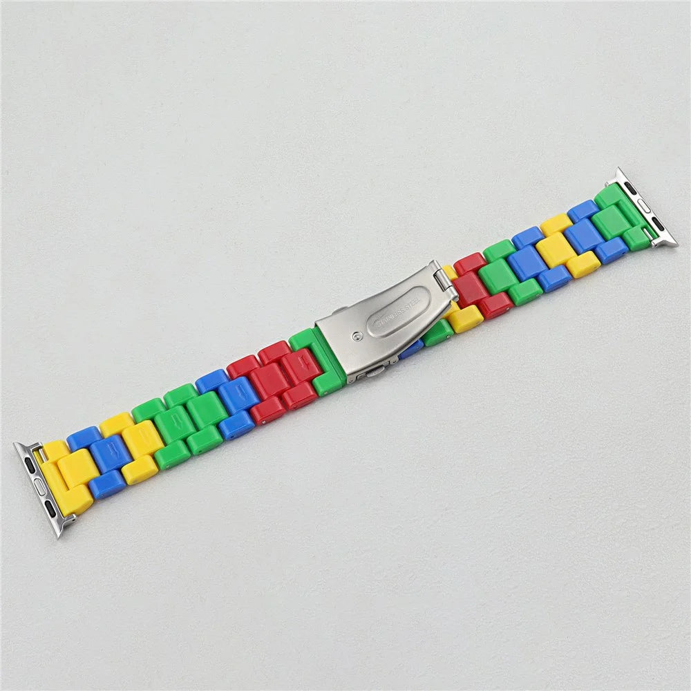 For Apple Watch Ultra 3 2 1 49mm / Series 11 10 46mm / 9 8 7 45mm / SE3 SE2 SE 6 5 4 44mm / 3 2 1 42mm Block PC Watch Band - 2