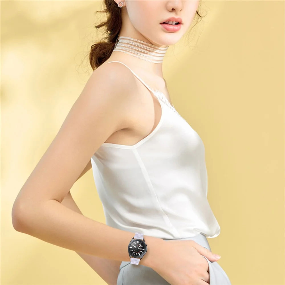 Colorful Resin Watch Band for Samsung Galaxy Watch3 45mm Replacement - White - 7