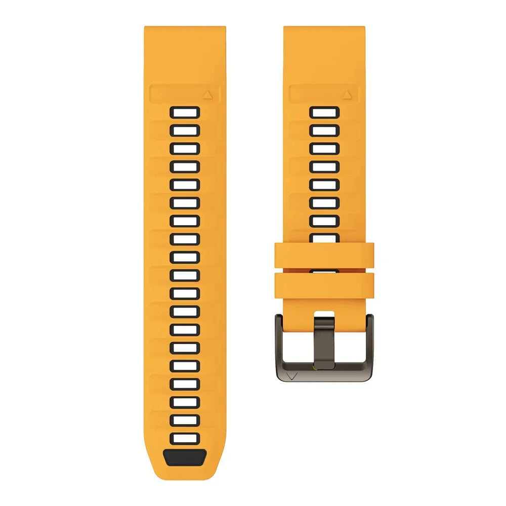 For Garmin Fenix 7X / 7X Pro 51mm / 6X / 6X Pro Replacement Band QuickFit 26mm Dual-Color Silicone Watch Strap - Orange / Black - 4