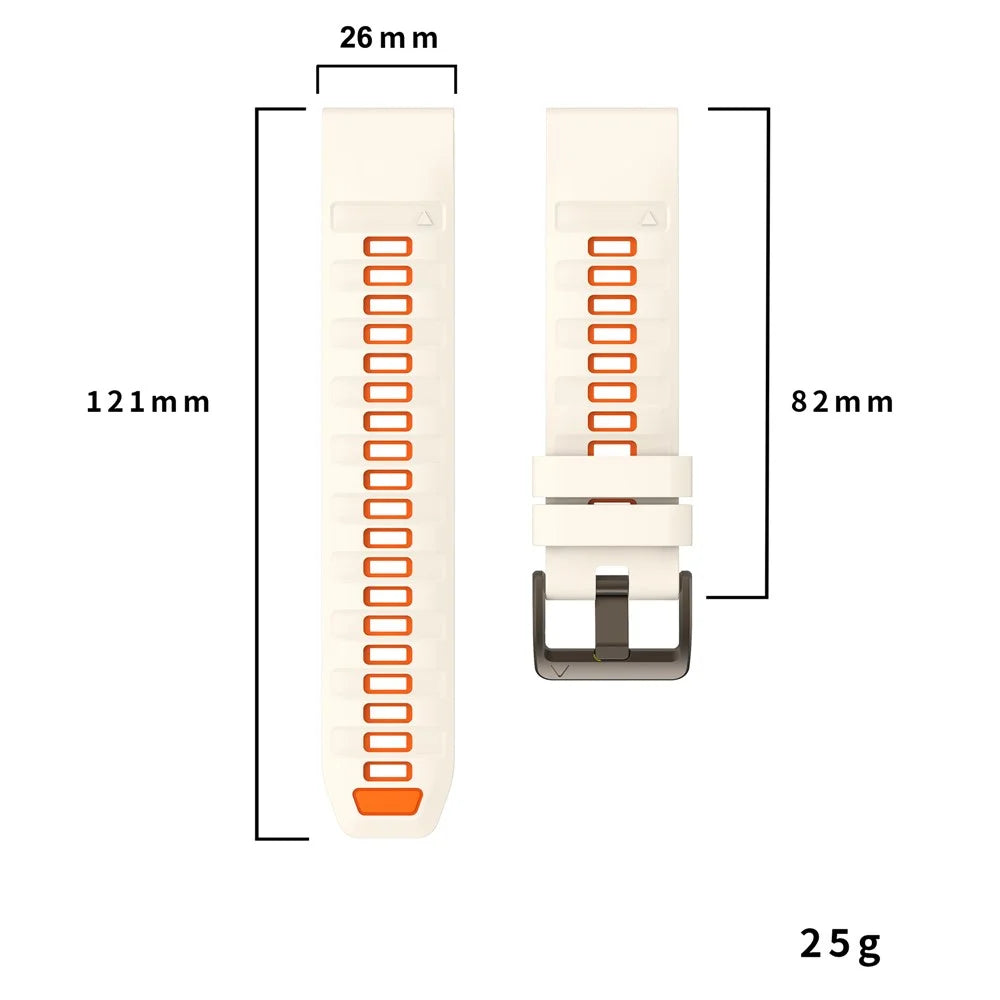 For Garmin Fenix 7X / 7X Pro 51mm / 6X / 6X Pro Replacement Band QuickFit 26mm Dual-Color Silicone Watch Strap - Orange / Black - 6
