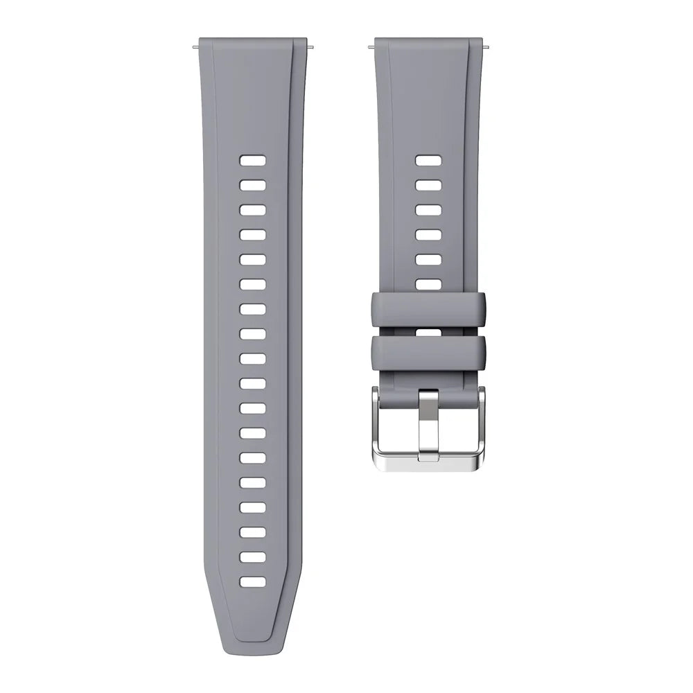 22mm Silicone Strap for Xiaomi Watch S4 Sport / Redmi Watch 5 Active Watch Band with Silver Buckle - Grey - 2