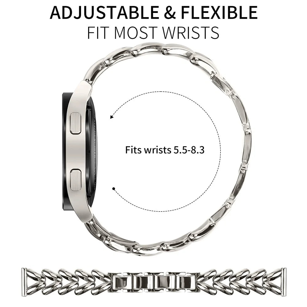 Zinc Alloy Watch Band for Garmin Vivomove Sport / Venu 2 Plus Twisted Metal Watch Strap Replacement - Starlight - 4