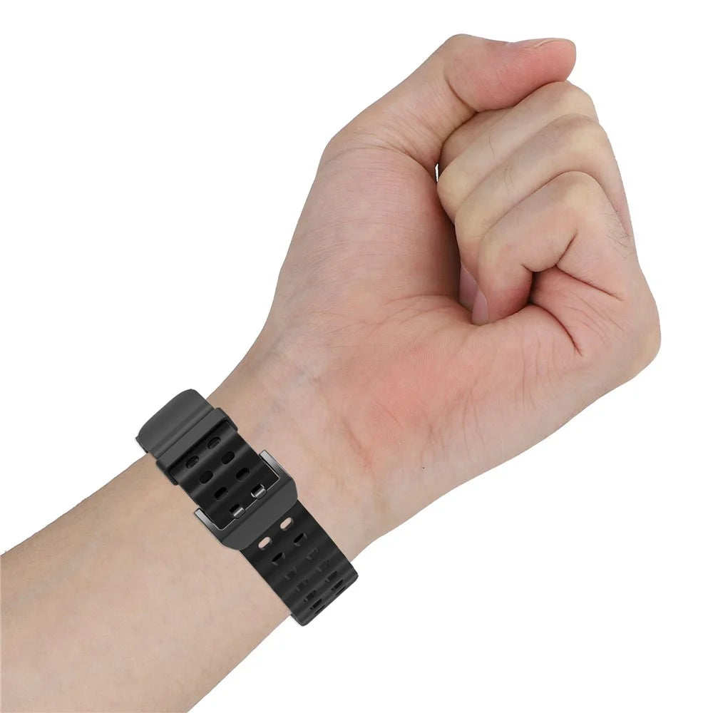 22mm Silicone Strap for Garmin Fenix 8 47mm / Fenix E 47mm / Quatix 7 Pro Multiple Holes Watchband - Black - 5