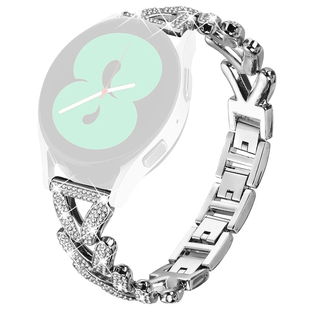 Zinc Alloy Twisted Watch Band Rhinestone Decor for Huami Amazfit GTR 42mm Watch Strap - Silver - 1