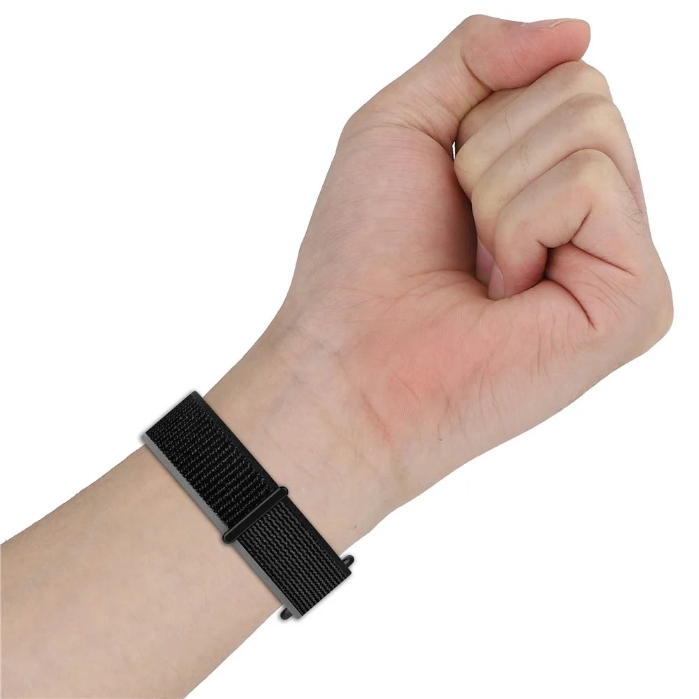 For Huami Amazfit T-Rex 3 Wtch Band Nylon Braided Replacement Watch Strap - Black+Grey - 4