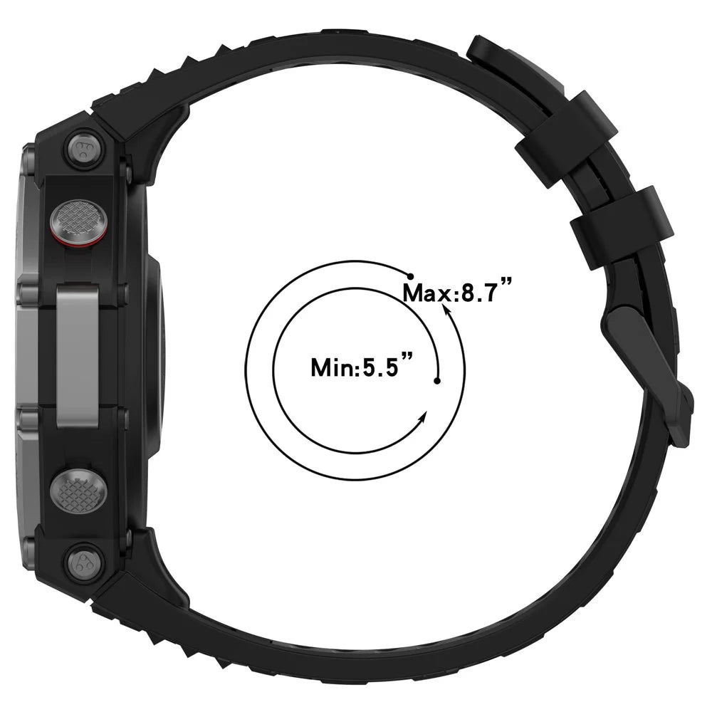 For Huami Amazfit T-Rex 3 Watch Band Dual Color Silicone Breathable Sport Strap - Black+Green - 5