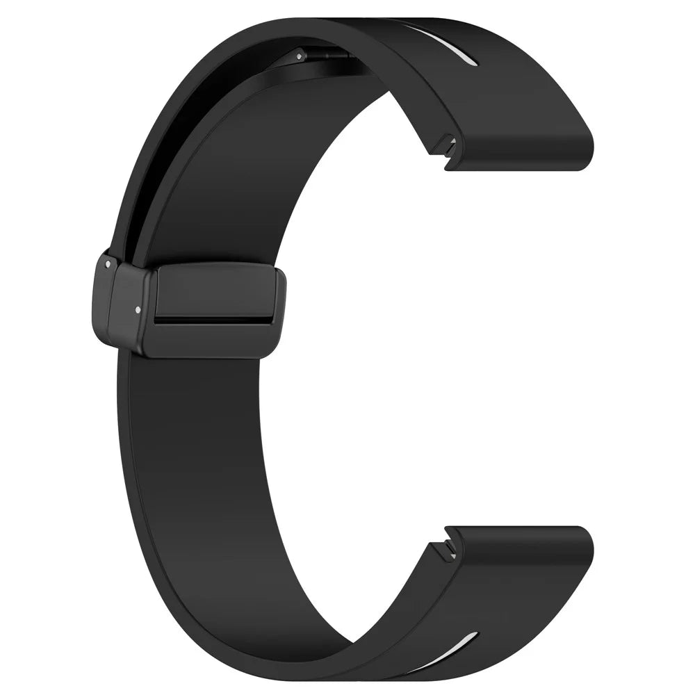 22mm Watch Strap For Garmin Fenix 8 47mm / Fenix 7 / 6 Silicone Watchband with Magnetic Black Buckle - Black / White - 5