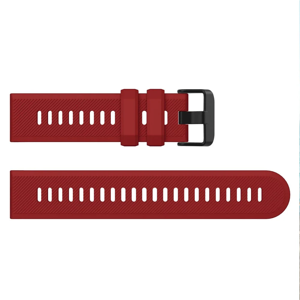 Sport Style Silicone Smart Watch Strap for Garmin Forerunner 745 - Red - 4