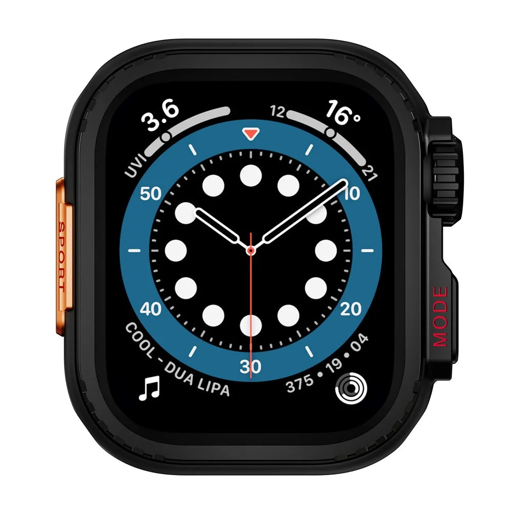 Metal Case for Apple Watch Series 9 / 8 / 7 45mm Sport Watch Protective Cover - Black - 3