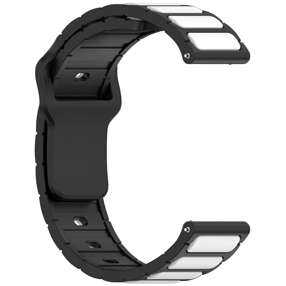 Silicone Strap for Samsung Galaxy Watch3 45mm / Galaxy Watch 46mm / Gear S3 Classic Universal 22mm Dual Color Watch Band - Black+White - 2