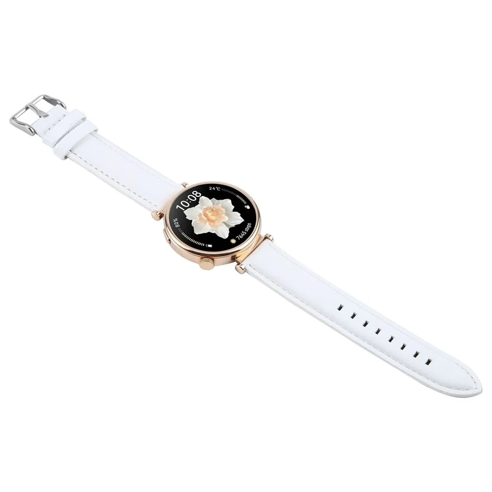 For Garmin Lily 2 Active / Lily 2 Wrist Strap 14mm Top Layer Cowhide Leather Watch Band - White - 3