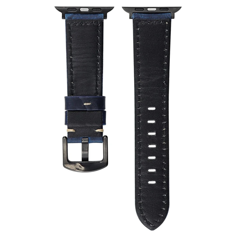 Watch Band For Apple Watch Series 11 10 42mm / 9 8 7 41mm / SE3 SE2 SE 6 5 4 40mm / 3 2 1 38mm Genuine Cow Leather Strap - Brown - 2