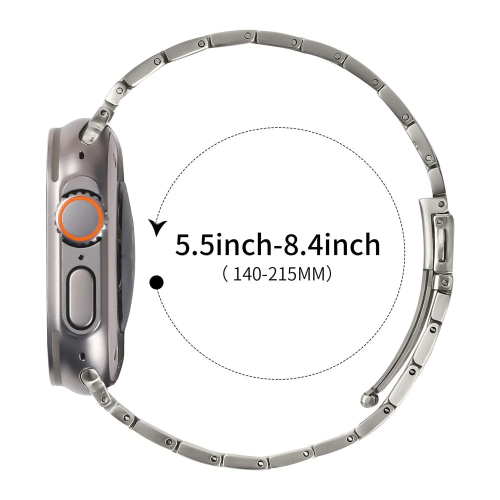 Metal Watch Band for Apple Watch Series 11 10 42mm / 9 8 7 41mm / SE3 SE2 SE 6 5 4 40mm / 3 2 1 38mm Adjustable Watch Strap - Titanium - 6