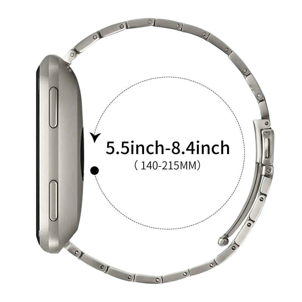 For Huami Amazfit Stratos 3 Watch Band Adjustable Titanium Color Stainless Steel Metal Watch Strap - 3
