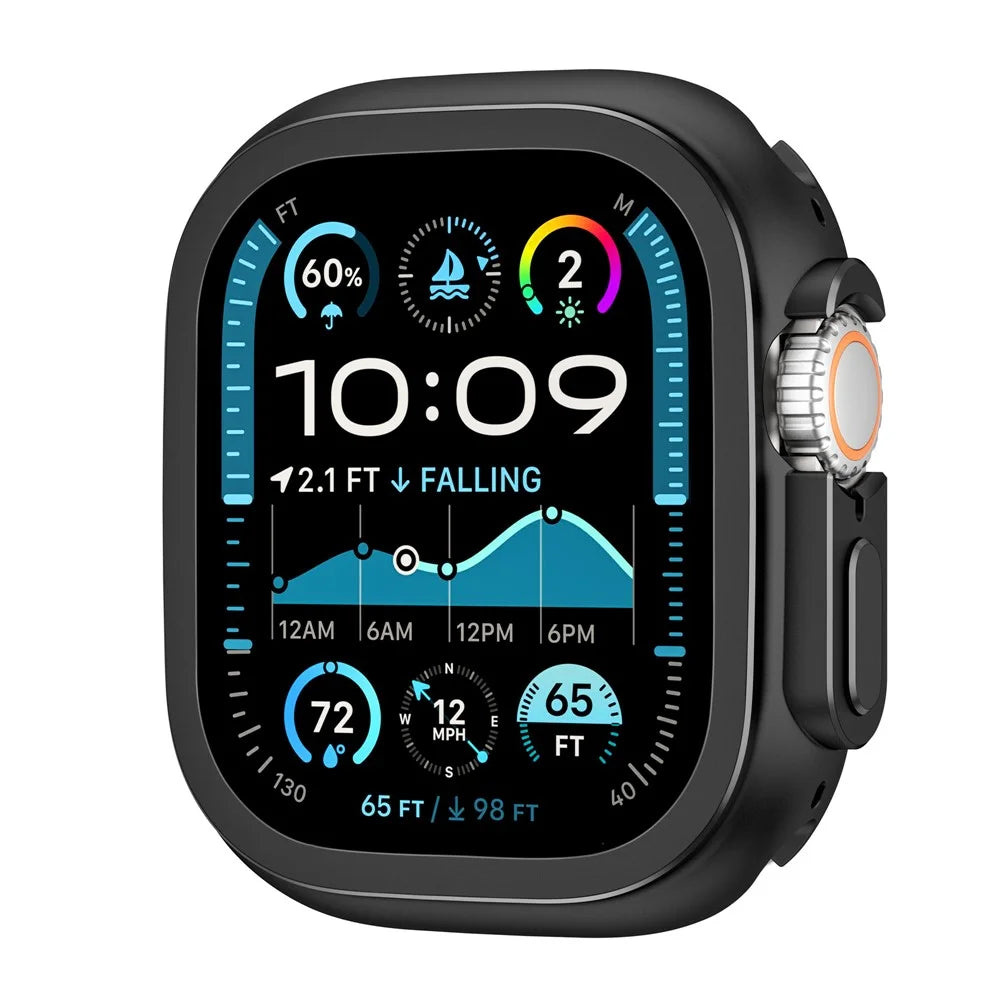 For Apple Watch Ultra 3 / Ultra 2 / Ultra 49mm Watch Case Zinc Alloy + PC Protective Cover - Black - 2