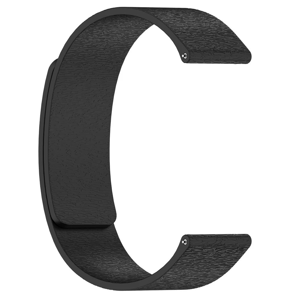 Watch Band for Huawei Watch GT 5 Pro / GT 5 / GT 4 / GT 3 / GT 2 46mm Cloud Wood Grain Universal 22mm Silicone Magnetic Strap - Black - 2