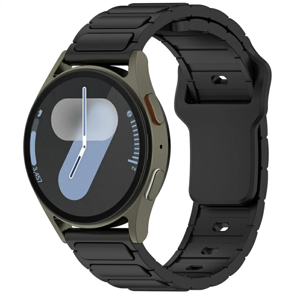 KALEBOL 20mm Silicone Watch Strap for Samsung Galaxy Watch6 Classic 47mm / 43mm / Huawei Watch GT 3 Pro 43mm I-Shaped Watch Band - Black - 2