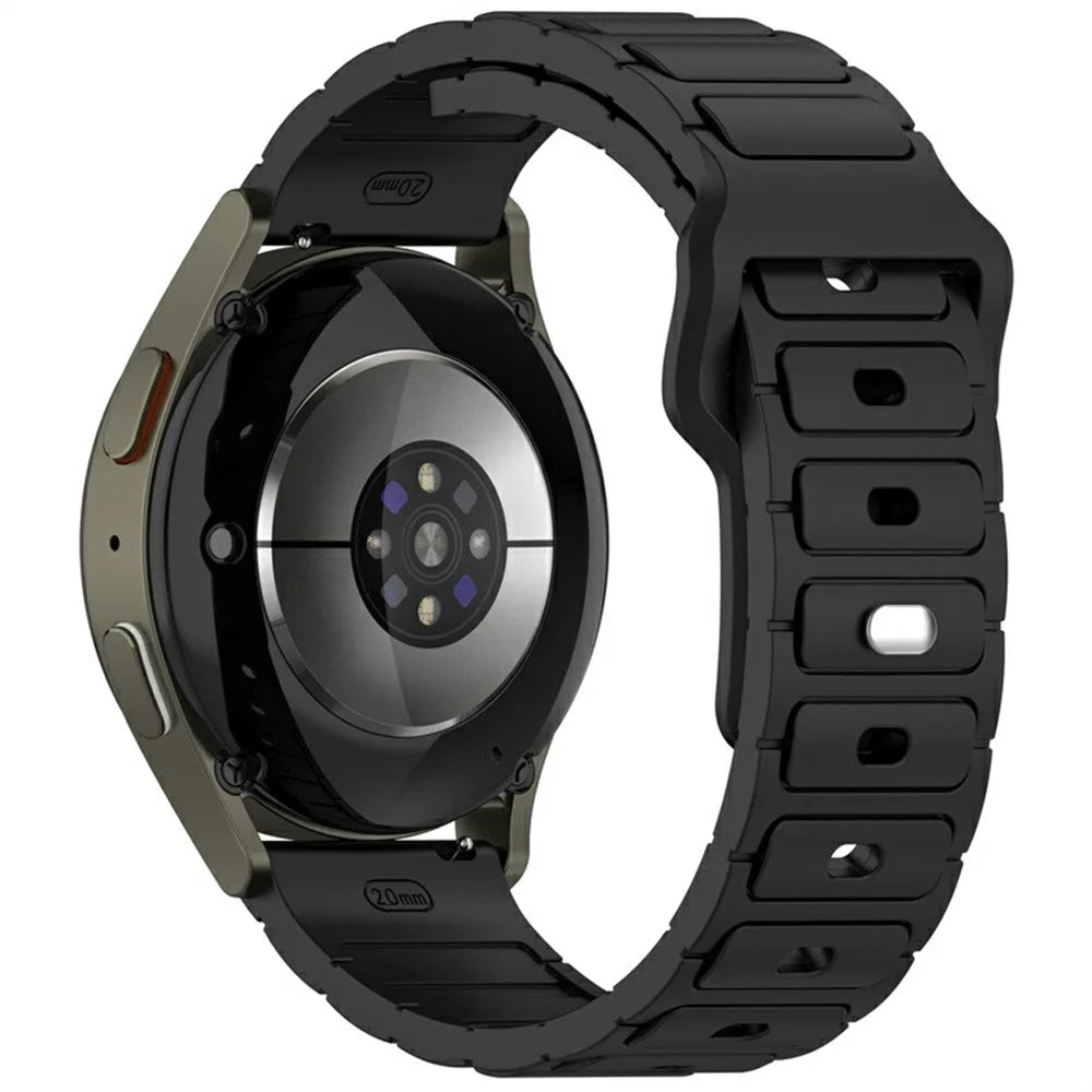 KALEBOL 22mm Silicone Watch Strap for Samsung Galaxy Watch3 45mm / Huawei Watch GT 5 46mm / GT 5 Pro 46mm I-Shaped Band - Black - 1