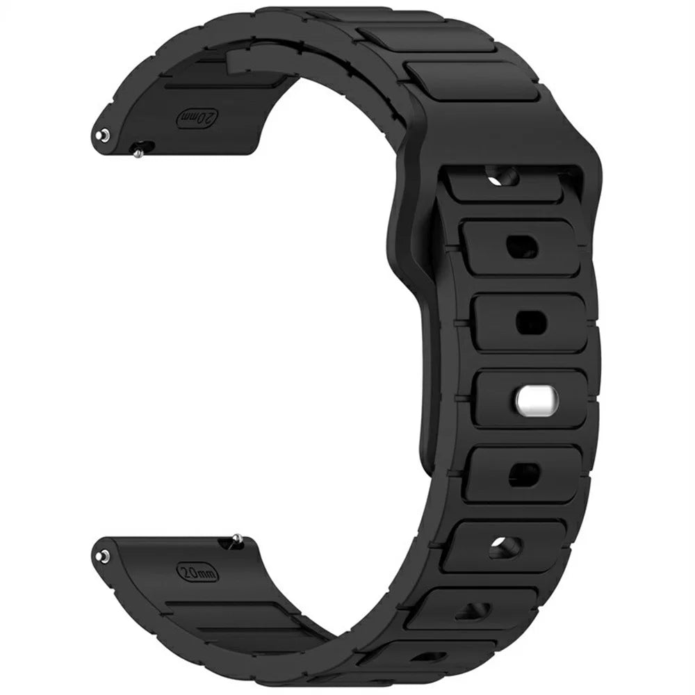 KALEBOL 22mm Silicone Watch Strap for Samsung Galaxy Watch3 45mm / Huawei Watch GT 5 46mm / GT 5 Pro 46mm I-Shaped Band - Black - 3