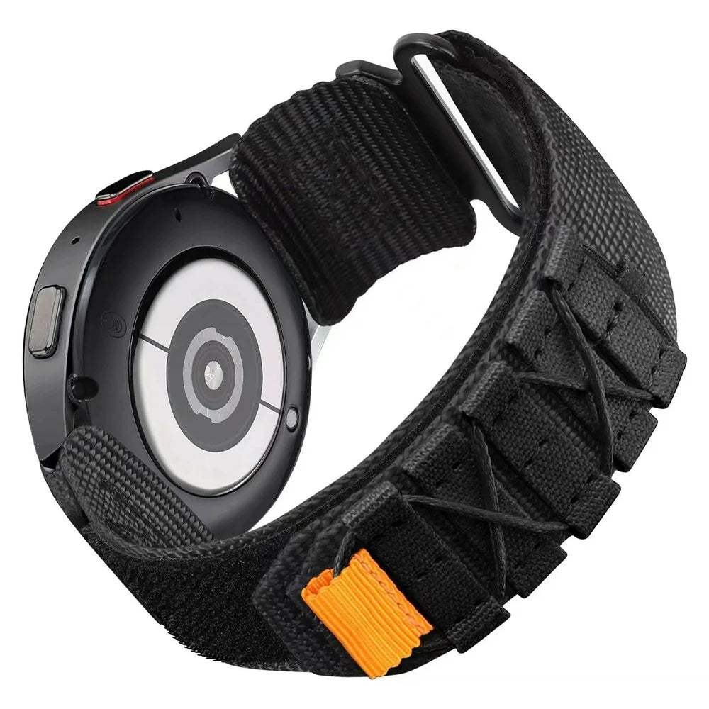 18mm Watch Band For Huawei Watch GT 5 Pro 42mm / GT 5 41mm / GT 4 41mm Nylon Magic Tape Strap - Black - 1