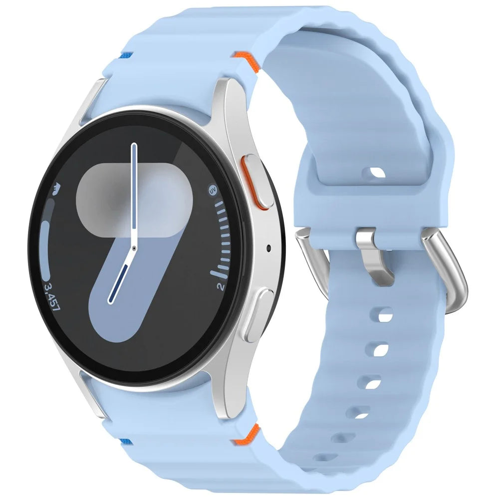 Silicone Band for Samsung Galaxy Watch7 / Watch FE / Watch6 / Watch5 / Watch4 Replacement Strap - Baby Blue - 3