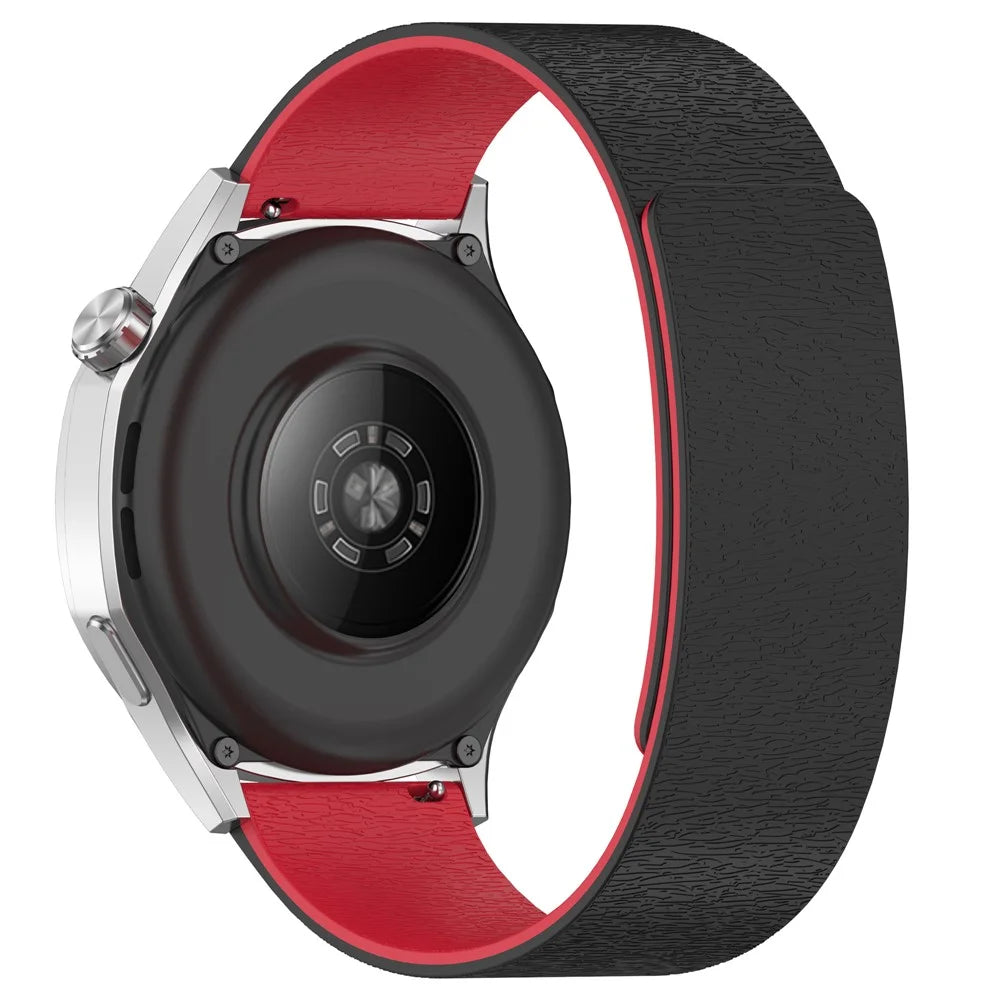18mm Watch Band for Huawei Watch GT 5 Pro 42mm / GT 5 41mm / GT 4 41mm Magnetic Silicone Strap - Black / Red - 1
