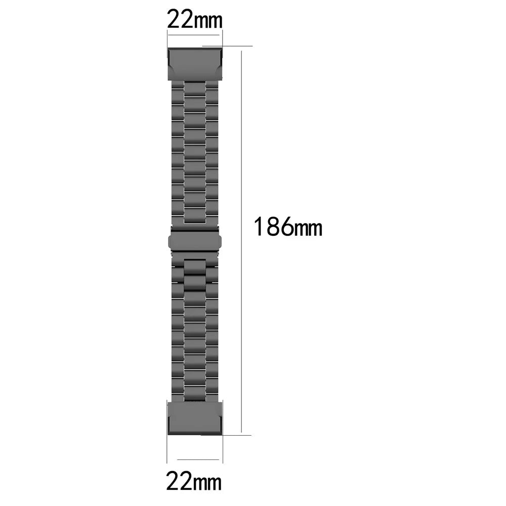 Stainless Steel Three Beads Replacement Watch Strap for Garmin Fenix 6 - Black - 6
