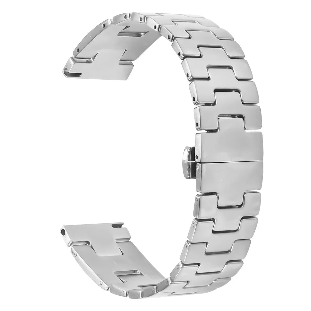 For Honor Watch Dream Replacement Strap H-Type Butterfly Clasp Stainless Steel Watch Band Silver - 3