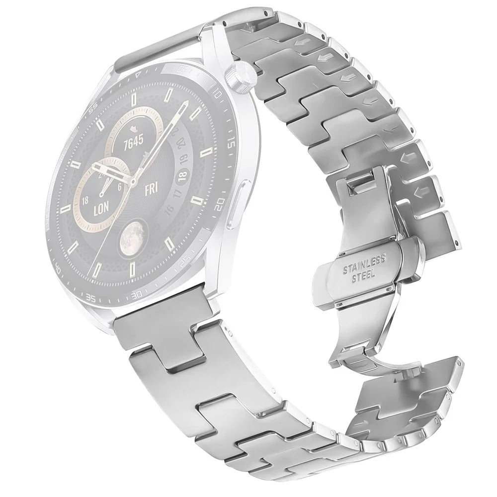For Xiaomi Watch S2 46mm / 42mm Replacement Strap H Type Metal Silver Watch Band - 1