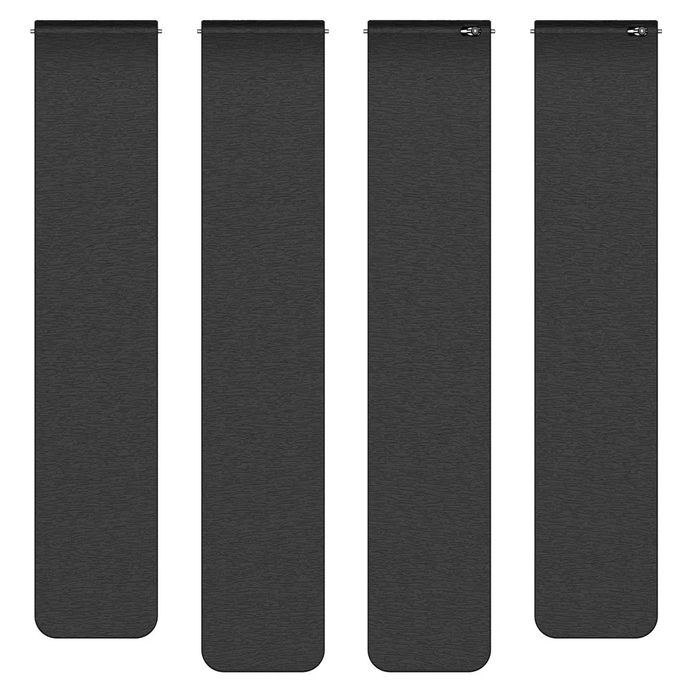20mm Watch Band for Samsung Galaxy Watch7 44mm / 40mm / Watch FE 40mm Cloud Wood Grain Silicone Magnetic Strap - Black - 5